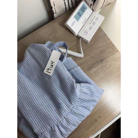 PPLA Womens Peplum Tank Top S Blue White Stripe Open Sides Festival Boho Beachy - Picture 10 of 10